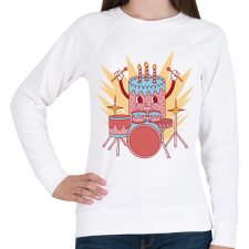 PRINTFASHION Dobos torta - Női pulóver - Fehér női pulóver, kardigán