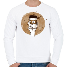 PRINTFASHION Dobozos kávé - Férfi pulóver - Fehér férfi pulóver, kardigán