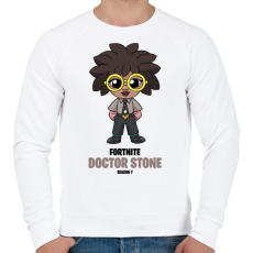 PRINTFASHION Doctor Stone - Fortnite Season 7 - Férfi pulóver - Fehér