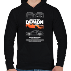 PRINTFASHION DODGE CHALLENGER DEMON - Férfi kapucnis pulóver - Fekete