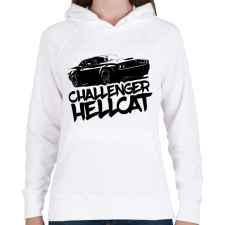 PRINTFASHION Dodge Challenger Hellcat - Női kapucnis pulóver - Fehér női pulóver, kardigán