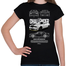 PRINTFASHION DODGE CHALLENGER - Női póló - Fekete