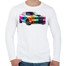 PRINTFASHION Dodge  - Férfi hosszú ujjú póló - Fehér férfi póló