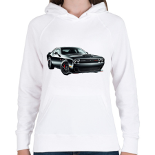 PRINTFASHION Dodge  - Női kapucnis pulóver - Fehér női pulóver, kardigán