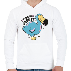 PRINTFASHION Dodó - Férfi kapucnis pulóver - Fehér