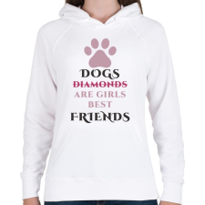 PRINTFASHION Dog best friend - Női kapucnis pulóver - Fehér női pulóver, kardigán