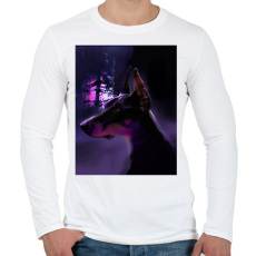 PRINTFASHION DOG DOBBI - Férfi hosszú ujjú póló - Fehér