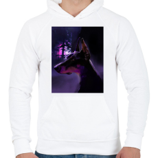 PRINTFASHION DOG DOBBI - Férfi kapucnis pulóver - Fehér