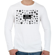 PRINTFASHION Dog friend - Férfi hosszú ujjú póló - Fehér férfi póló