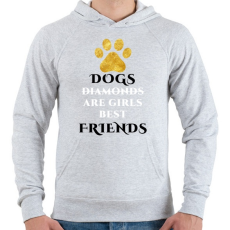 PRINTFASHION Dog friend - Férfi kapucnis pulóver - Sport szürke