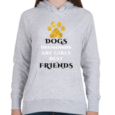 PRINTFASHION Dog friend - Női kapucnis pulóver - Sport szürke női pulóver, kardigán