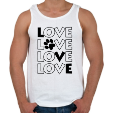 PRINTFASHION Dog Love - Férfi atléta - Fehér atléta, trikó