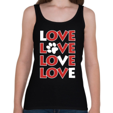 PRINTFASHION Dog Love - Női atléta - Fekete női trikó