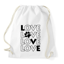 PRINTFASHION Dog Love - Sportzsák, Tornazsák - Fehér tornazsák