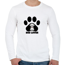 PRINTFASHION Dog Lover - Férfi hosszú ujjú póló - Fehér férfi póló