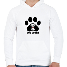 PRINTFASHION Dog Lover - Férfi kapucnis pulóver - Fehér férfi pulóver, kardigán