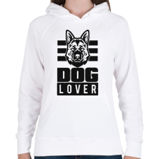 PRINTFASHION Dog Lover - Női kapucnis pulóver - Fehér női pulóver, kardigán
