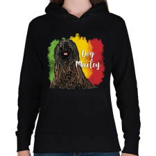 PRINTFASHION Dog Marley - Női kapucnis pulóver - Fekete női pulóver, kardigán
