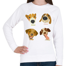 PRINTFASHION dog - Női pulóver - Fehér női pulóver, kardigán