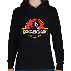 PRINTFASHION Dogassic Park - Női kapucnis pulóver - Fekete