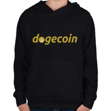 PRINTFASHION Dogecoin - Gyerek kapucnis pulóver - Fekete gyerek pulóver, kardigán
