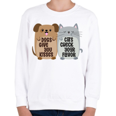 PRINTFASHION Dogs&cats - Gyerek pulóver - Fehér