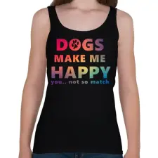 PRINTFASHION DOGS MAKE ME HAPPY2 - Női atléta - Fekete női trikó