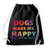 PRINTFASHION DOGS MAKE ME HAPPY2 - Sportzsák, Tornazsák - Fekete