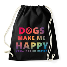 PRINTFASHION DOGS MAKE ME HAPPY2 - Sportzsák, Tornazsák - Fekete tornazsák