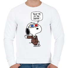 PRINTFASHION Dogtor Snoopy - Férfi pulóver - Fehér