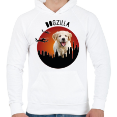 PRINTFASHION Dogzilla - Férfi kapucnis pulóver - Fehér