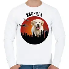 PRINTFASHION Dogzilla - Férfi pulóver - Fehér férfi pulóver, kardigán