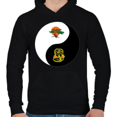 PRINTFASHION Dojo yin-yang - Férfi kapucnis pulóver - Fekete