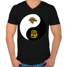 PRINTFASHION Dojo yin-yang - Férfi V-nyakú póló - Fekete