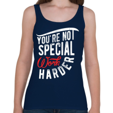 PRINTFASHION Dolgozz keményebben - Női atléta - Sötétkék női trikó