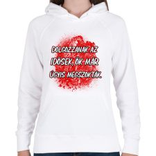 PRINTFASHION Dolgozzanak az idősek ők már úgyis megszokták - Női kapucnis pulóver - Fehér női pulóver, kardigán