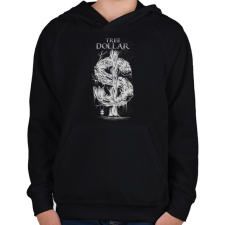 PRINTFASHION Dollár fa - szürke - Gyerek kapucnis pulóver - Fekete gyerek pulóver, kardigán