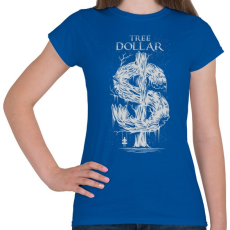 PRINTFASHION Dollár fa - szürke - Női póló - Királykék