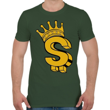 PRINTFASHION Dollar King - Férfi póló - Katonazöld férfi póló