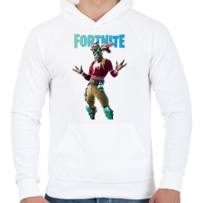 PRINTFASHION Dolph Fortnite - Férfi kapucnis pulóver - Fehér férfi pulóver, kardigán