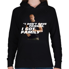 PRINTFASHION Dom Toretto - Női kapucnis pulóver - Fekete