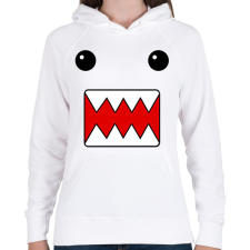 PRINTFASHION Domo - Női kapucnis pulóver - Fehér női pulóver, kardigán