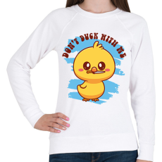 PRINTFASHION Don't duck with me - Női pulóver - Fehér