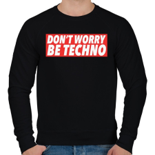 PRINTFASHION Don't worry, Be techno - Férfi pulóver - Fekete férfi pulóver, kardigán