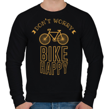 PRINTFASHION Don't worry - Bike happy - Férfi pulóver - Fekete férfi pulóver, kardigán