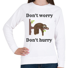 PRINTFASHION Don't worry, don't hurry - Női pulóver - Fehér női pulóver, kardigán