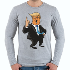 PRINTFASHION Donald Trump - Férfi hosszú ujjú póló - Sport szürke
