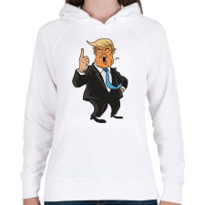 PRINTFASHION Donald Trump - Női kapucnis pulóver - Fehér női pulóver, kardigán