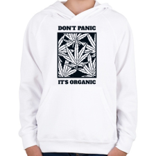 PRINTFASHION Dont Panic- Organic! - Gyerek kapucnis pulóver - Fehér gyerek pulóver, kardigán