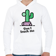 PRINTFASHION DONT TOUCH ME - Férfi kapucnis pulóver - Fehér férfi pulóver, kardigán